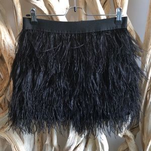 Black aqua feather skirt